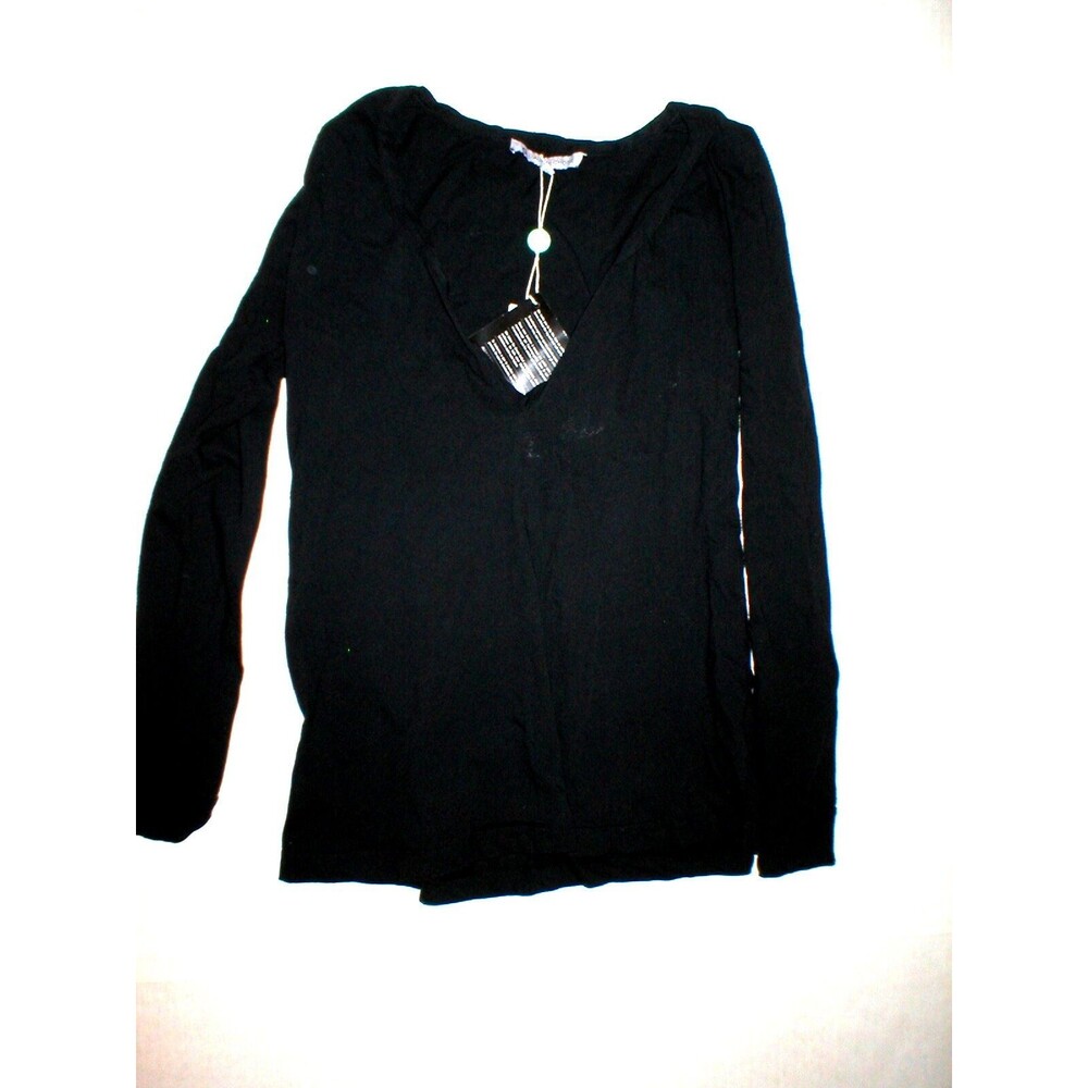 Womens 6 New NWT L'Autre Chose Italy Designer Top Black 42 Long Sleeve Cotton